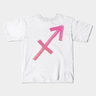 Sagittarius on pink paper Kids T-Shirt